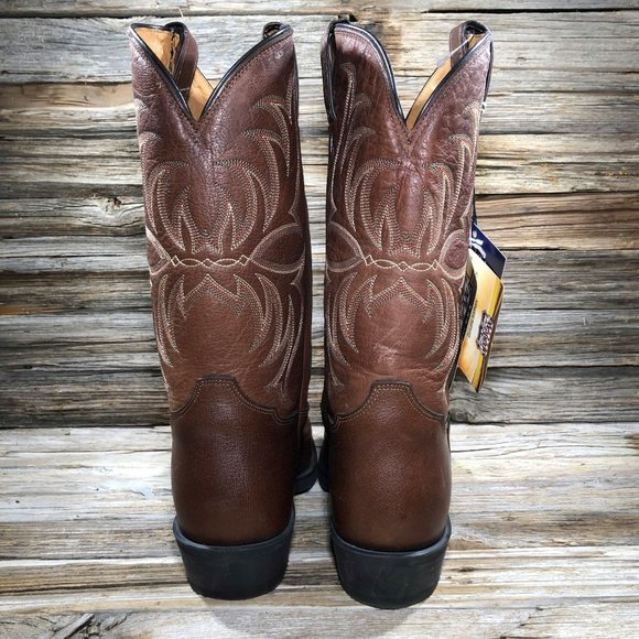 Tony Lama 7913 Brown Leather Western Cowboy Boots Men 10 EE Extra Wide - Picture 6 of 9